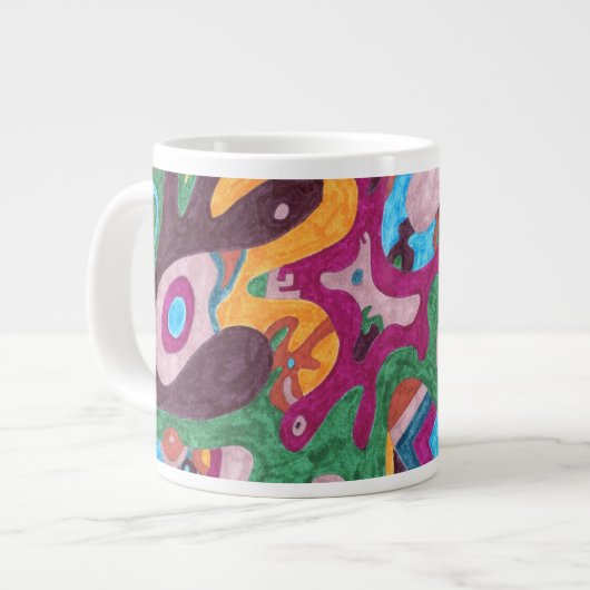 抽象芸術芸術 ジャンボコーヒーマグカップ (正面左)
