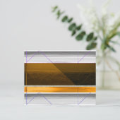 抽象芸術茶色と黄色 ポストカード (スタンド正面)