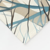 抽象芸術茶色のティール（緑がかった色）の木の枝 フリースブランケット (角)