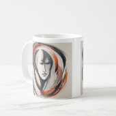 抽象芸術茶色の濃い金ゴールドコーヒーマグ コーヒーマグカップ (正面左)