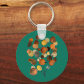 抽象芸術茶色の秋のアースツリーアート キーホルダー (正面)