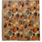 抽象芸術茶色の秋のアースツリーアート シャワーカーテン (正面)