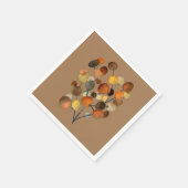 抽象芸術茶色の秋のアースツリーアート スタンダードカクテルナプキン (角)
