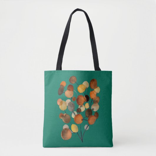 抽象芸術茶色の秋のアースツリーアート トートバッグ (正面)