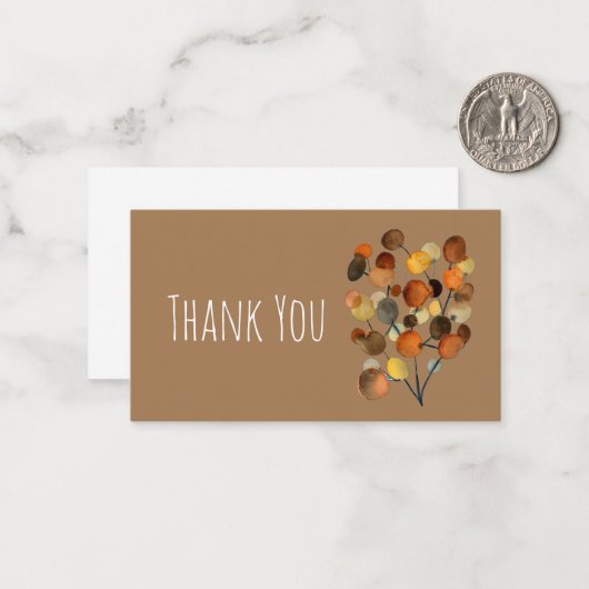 抽象芸術茶色の秋のアースツリーアート ノートカード (正面/裏面インサイチュ)