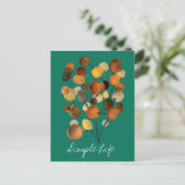 抽象芸術茶色の秋のアースツリーアート ポストカード (スタンド正面)