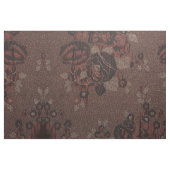 抽象芸術茶色の花金ゴールド ファブリック (ファットクウォーター)