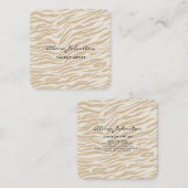 抽象芸術茶色ゼブラ印刷メイクアップアーティスト スクエア名刺 (正面/裏面)