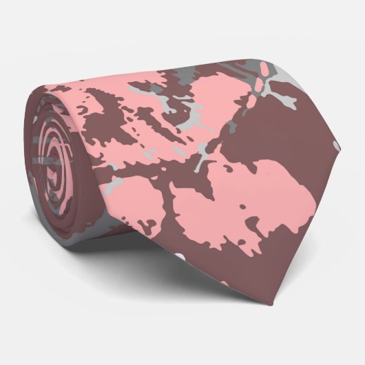 抽象芸術茶色ピンク独占的模様 ネクタイ (ロール)