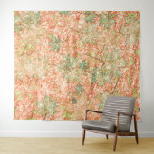 抽象芸術葉の付いたサンゴの背景 タペストリー (インサイチュ(横))