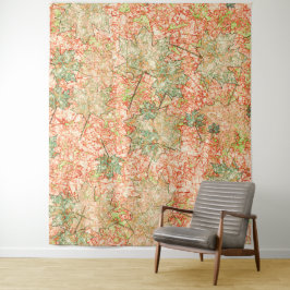 抽象芸術葉の付いたサンゴの背景 タペストリー