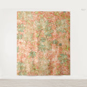 抽象芸術葉の付いたサンゴの背景 タペストリー (正面)