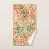 抽象芸術葉の付いたサンゴの背景 バスタオルセット (ハンドタオル)