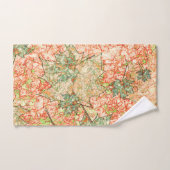 抽象芸術葉の付いたサンゴの背景 バスタオルセット (ハンドタオル)