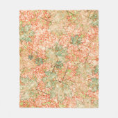 抽象芸術葉の付いたサンゴの背景 フリースブランケット (正面)