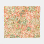 抽象芸術葉の付いたサンゴの背景 フリースブランケット (正面(横))