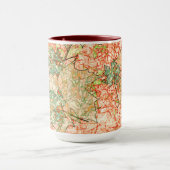 抽象芸術葉の付いたサンゴの背景 マグカップ (中央)