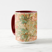 抽象芸術葉の付いたサンゴの背景 マグカップ (正面左)