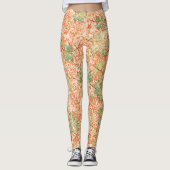 抽象芸術葉の付いたサンゴの背景 レギンス (正面)