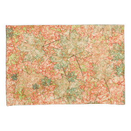 抽象芸術葉の付いたサンゴの背景 枕カバー