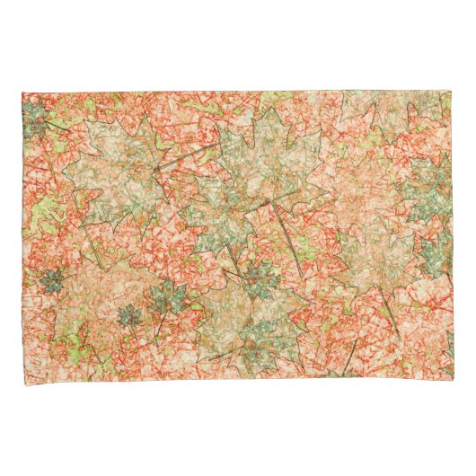 抽象芸術葉の付いたサンゴの背景 枕カバー (正面右)