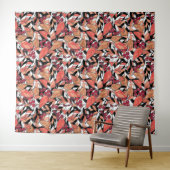 抽象芸術葉の果実（黒） タペストリー (インサイチュ(横))