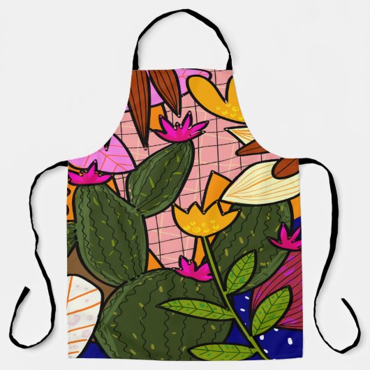 抽象芸術葉の花 エプロン (正面)