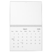 抽象芸術葉の花 カレンダー (3月 2026)