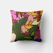抽象芸術葉の花 クッション (裏面)