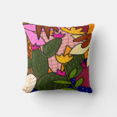 抽象芸術葉の花 クッション (正面)