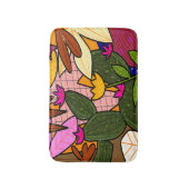 抽象芸術葉の花 バスマット (正面縦)