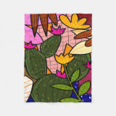 抽象芸術葉の花 フリースブランケット (正面)