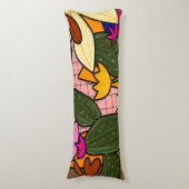 抽象芸術葉の花 ボディピロー (正面縦)