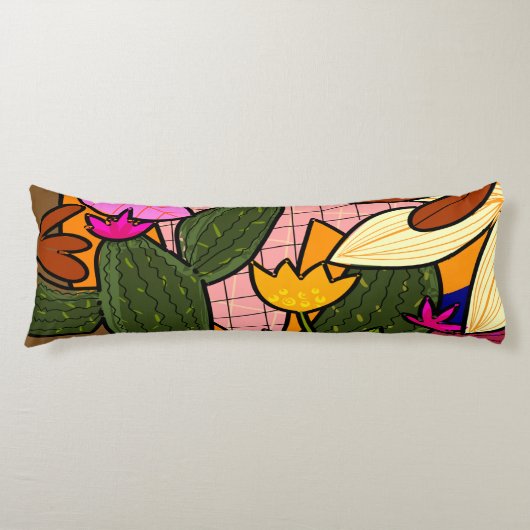 抽象芸術葉の花 ボディピロー (正面)