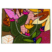 抽象芸術葉の花 ラージペーパーバッグ (裏面)