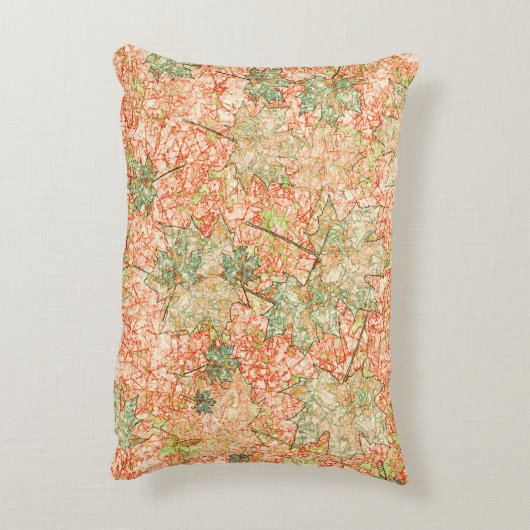 抽象芸術葉を引っかいた珊瑚礁 アクセントクッション (裏面(縦))