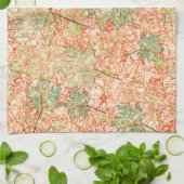 抽象芸術葉を引っかいた珊瑚礁 キッチンタオル (折り畳み)