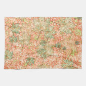 抽象芸術葉を引っかいた珊瑚礁 キッチンタオル (横)
