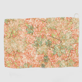 抽象芸術葉を引っかいた珊瑚礁 ゴルフタオル