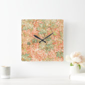 抽象芸術葉を引っかいた珊瑚礁 スクエア壁時計 (ホーム)