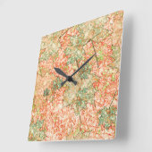 抽象芸術葉を引っかいた珊瑚礁 スクエア壁時計 (傾斜)