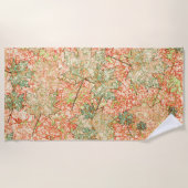 抽象芸術葉を引っかいた珊瑚礁 ビーチタオル (正面)