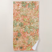 抽象芸術葉を引っかいた珊瑚礁 ビーチタオル (正面)