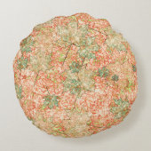 抽象芸術葉を引っかいた珊瑚礁 ラウンドクッション (裏面)
