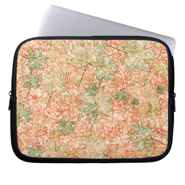 抽象芸術葉を引っかいた珊瑚礁 ラップトップスリーブ (正面)