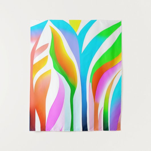 抽象芸術葉イン数々のカラーパステル タペストリー (正面)