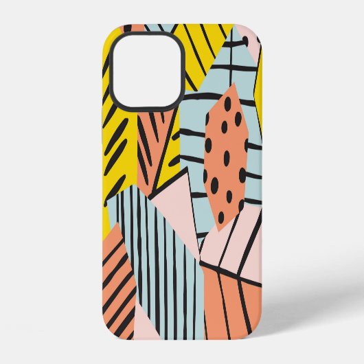 抽象芸術葉カラフル、自然パターン。 iPhoneケース (裏面)