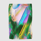 抽象芸術葉スタイル付きサイケデリックカラフル ゴルフタオル (正面)