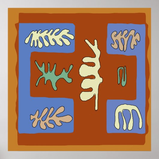 抽象芸術葉スブラウン ポスター (正面)