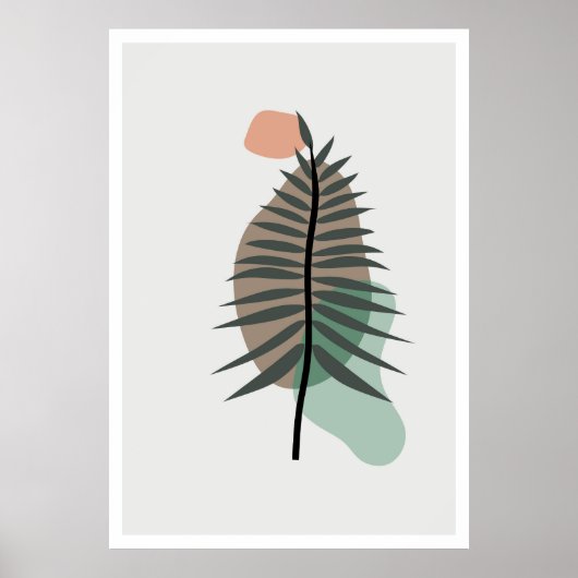 抽象芸術葉デザイン ポスター (正面)
